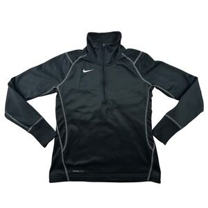 Nike Therma-Fit 1/2 Zip Thermal‎ Running Top Womens Small Black Stretch